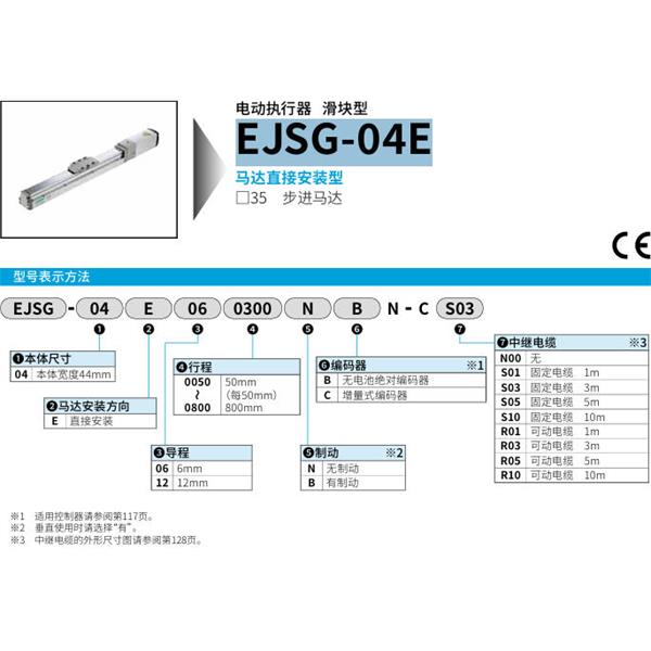 CKD喜開理電動執行器（無馬達型）滑塊型EJSG-04E120800BCN-CS03