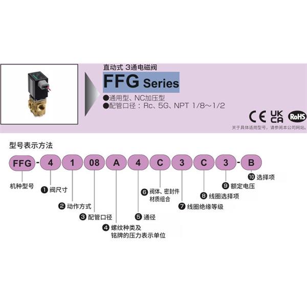 CKD喜開理多種流體直動式3通電磁閥集成閥FFG-2106A2A3A1