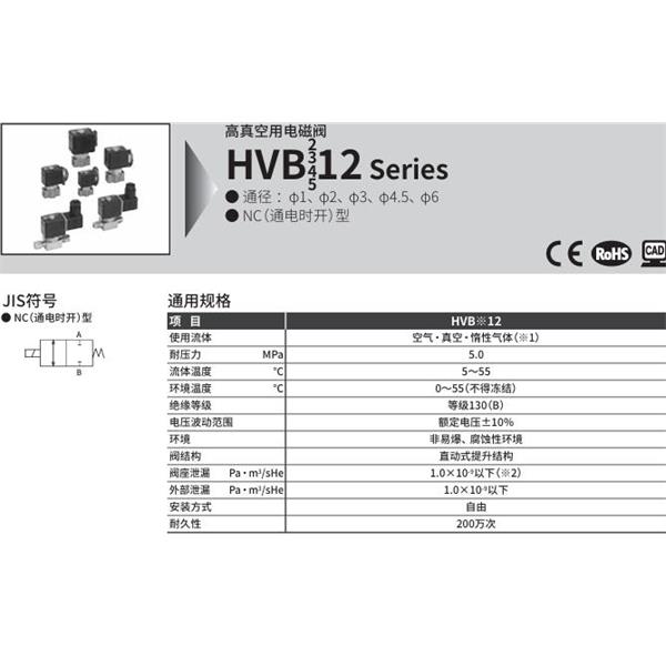 CKD喜開理先導式2通電磁閥HVB212-4S-Z-2CB-DC24V