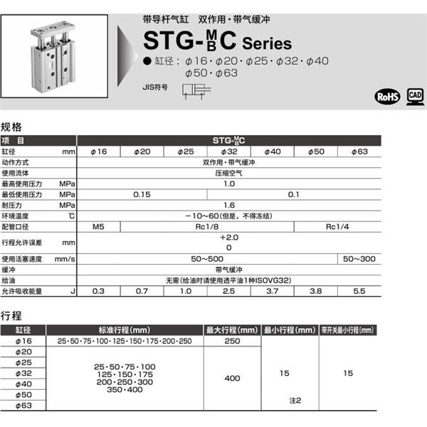 CKD喜開理帶導(dǎo)桿氣缸STG-MC-12-25-T0H-R