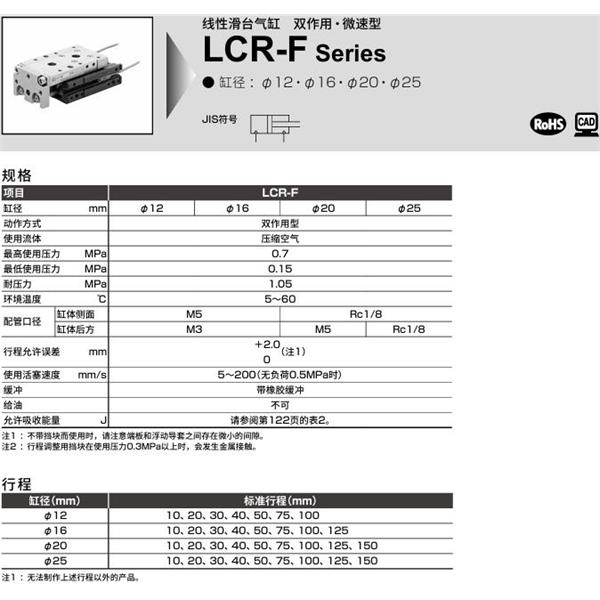 CKD喜開(kāi)理線性滑臺(tái)氣缸LCR-F-12-40-S506DTN