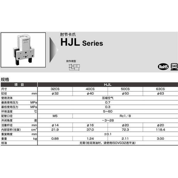 CKD喜開(kāi)理肘節(jié)卡爪HJL-32CS