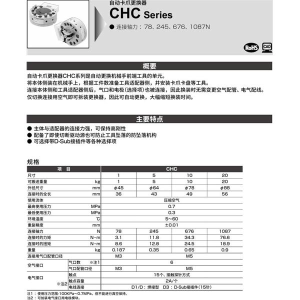 CKD喜開理自動(dòng)卡爪更換器自動(dòng)卡爪更換器CHC-1R-B